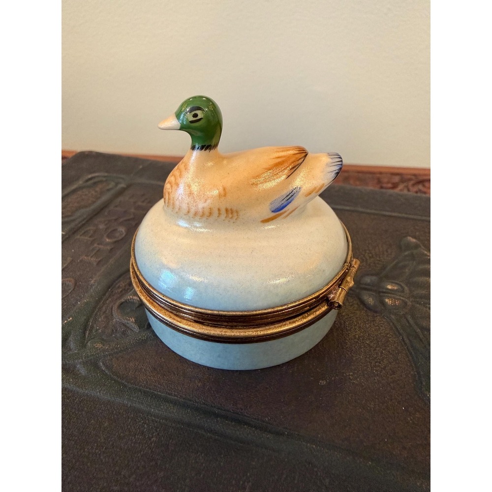 Vintage Limoges Castel Mallard Duck Trinket Box - Picture 6 of 17